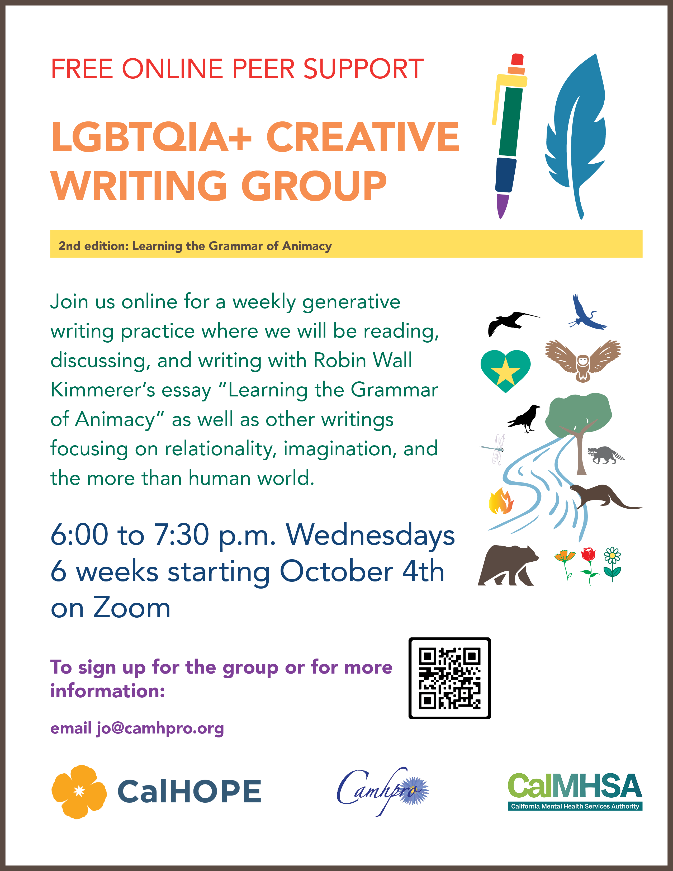 LGBTQIA+ CREATIVE WRITING GROUP, 2nd edition: Learning the Grammar of Animacy